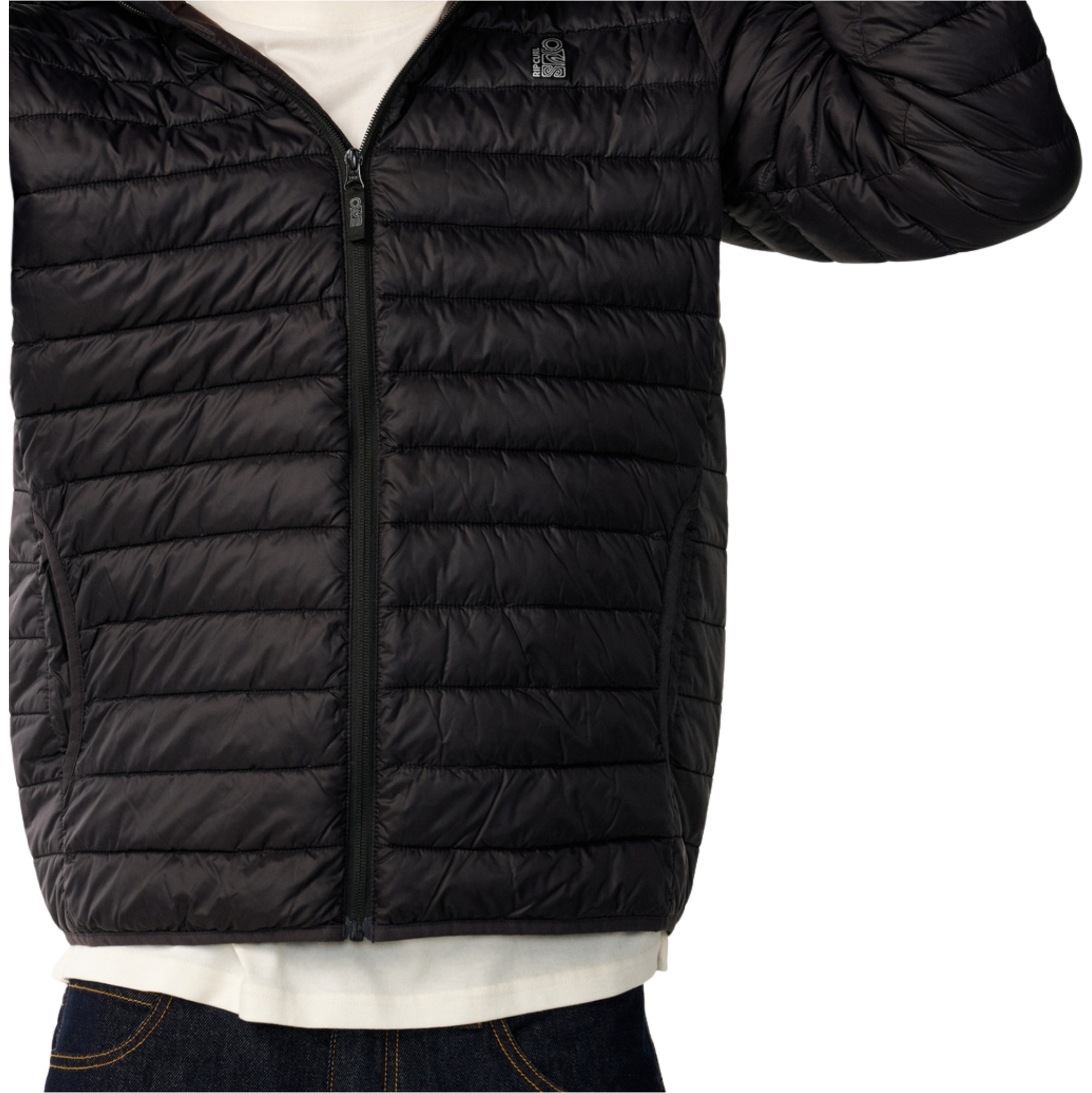 2026 Rip Curl Mens S-Series DWR Hooded Puffer Jacket 02ZMJA - Black